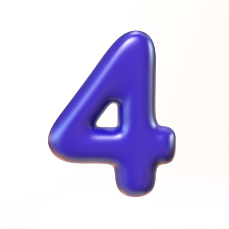 Bubbly 3d font number 4の写真素材