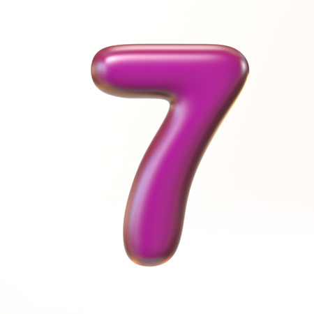 Bubbly 3d font number 7の写真素材