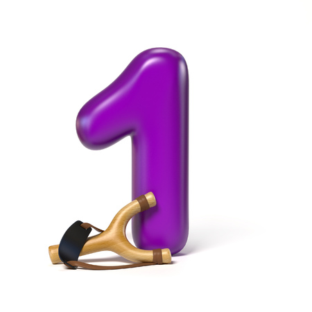 Toy font number 1 3d rendering isolated illustrationの写真素材