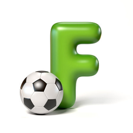 Toy font letter F  3d rendering isolated illustrationの写真素材