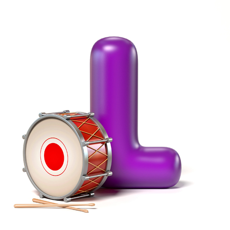 Toy font letter L 3d rendering isolated illustrationの写真素材