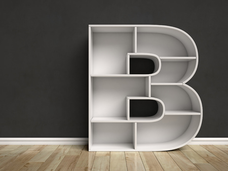 Letter B shaped shelvesの写真素材