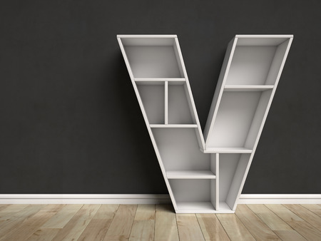 Letter V shaped shelvesの写真素材
