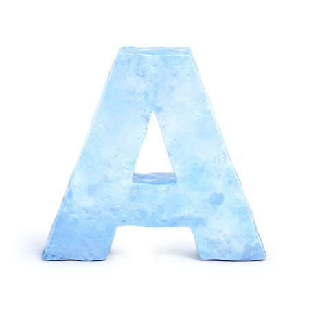Ice font 3d rendering, letter Aの写真素材