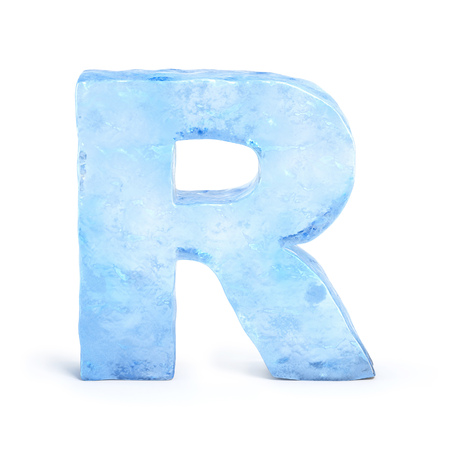 Ice font 3d rendering, letter Rの写真素材