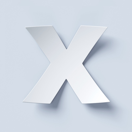 White bent paper font letter Xの写真素材