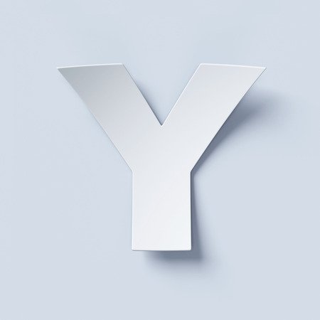 White bent paper font letter Yの写真素材