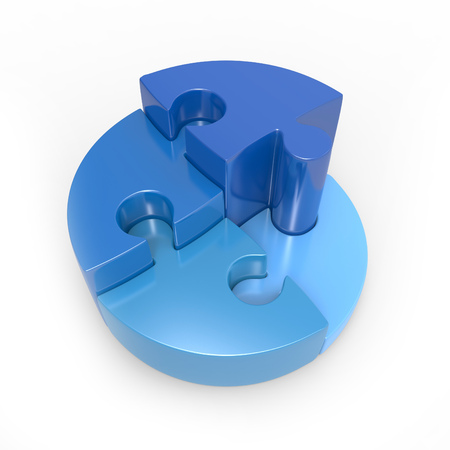 Four piece 3d puzzleの写真素材