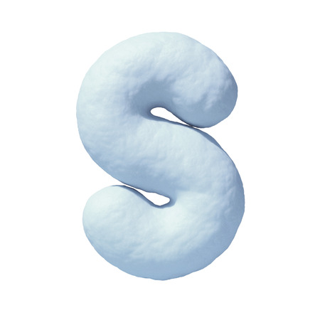 Snow font letter S 3d renderingの写真素材