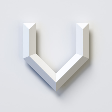 Letter V, square three dimensional fontの写真素材