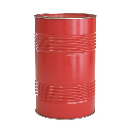 Red barrel isolated on the white background 3d renderingの写真素材