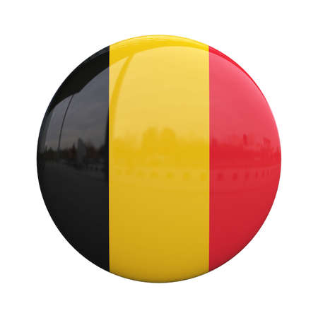 Belgium national flag badge, nationality pin 3d renderingの写真素材