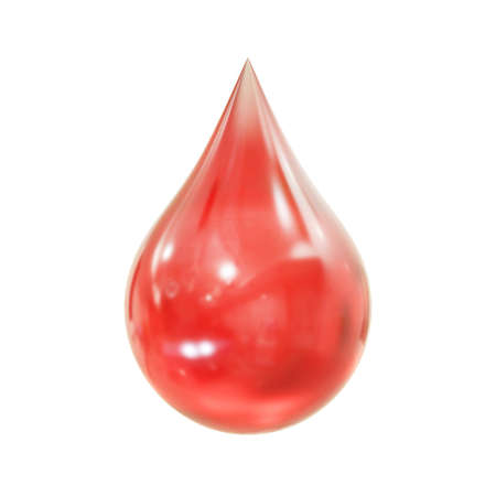 Blood drop isolated on white background 3d renderingの写真素材