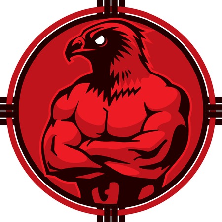 The vector mascot of red hawkのイラスト素材