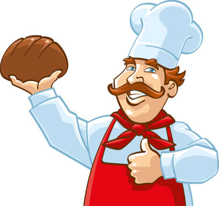 mustache  kitchen chef illustrationのイラスト素材