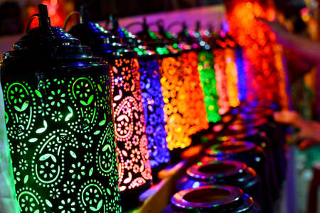 Colorful decorative lanterns for Ramadan Kareem in the market.