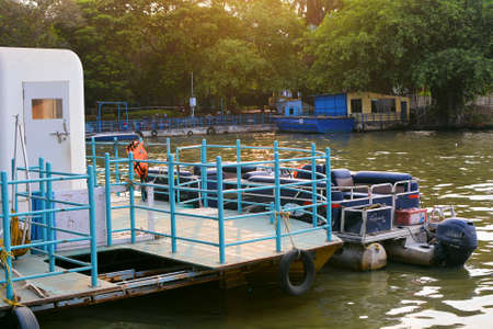 Ferry boat on the Chao Phraya River in Bangkok, Thailand