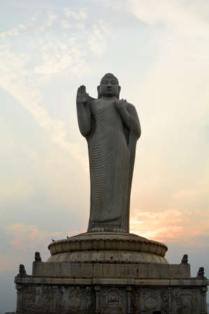 Statue of Big Buddha at sunset in Phuket, Thailandの写真素材