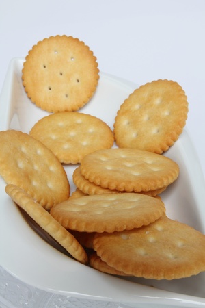 cracker eats  with coffee and coco in morning.の写真素材