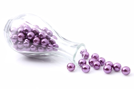 Beads purple color  in a vase の写真素材
