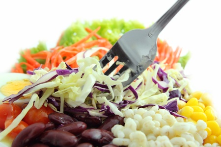 Variety of salads and cereals.の写真素材