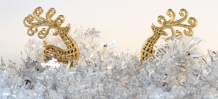 Deer golden for decorations christmas day.の写真素材