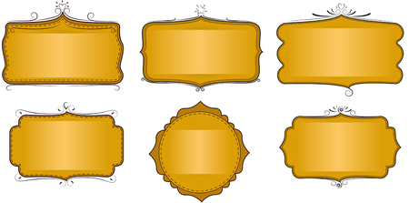 Yellow  label or frame for work design.のイラスト素材