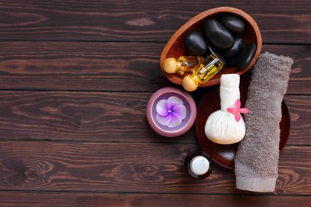 Spa and massage treatment for health body, this picture is high angle shots or bird's eye view.の写真素材