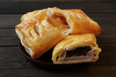 Apple and taro pie is dessert for breakfast in moring.