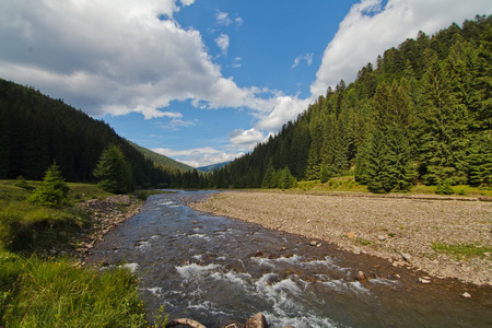 Mountain lake in Karpatyの写真素材