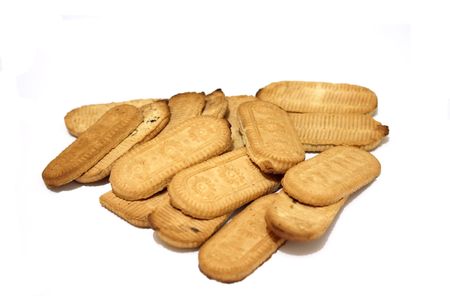 yellow sweet milk cookie isolated on white