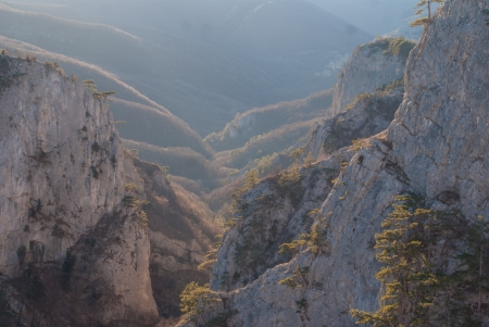 rocky hills in the canyonの写真素材