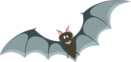 Cartoon bat on white background