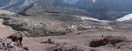Tents in the camp, Andes, Argentina, South Americaの写真素材