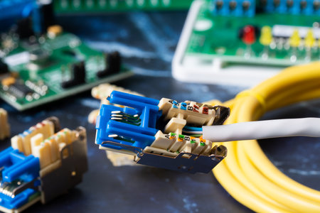 Internet Cable Crimp Cat 6 Connector. select focus