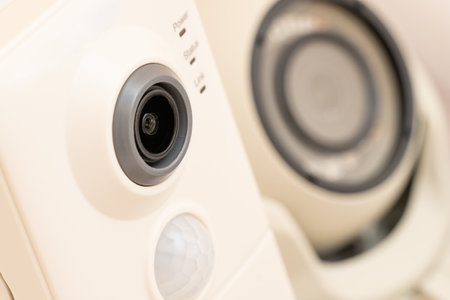 close-up surveillance camera with infrared LEDs. Video surveillance system and secu