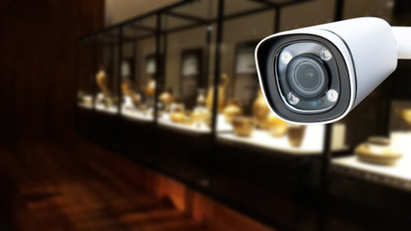 CCTV Camera Operating inside an art gallery or museum