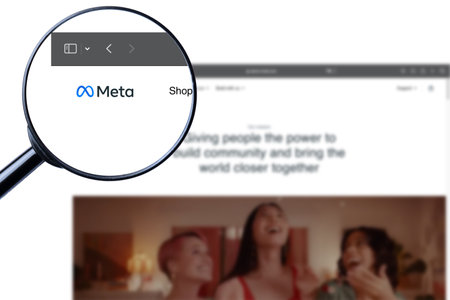 Los Angeles, California, USA - 8 Martha 2023: Meta the new facebook name. Meta logo visible.