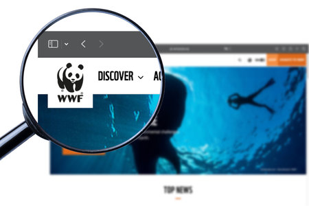 Kyiv, Ukraine - September 4, 2023: WWF website homepage. WWF logo visible.のeditorial素材