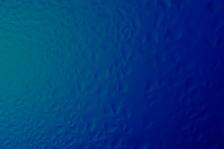 Blue abstract background, many drops on a glassの写真素材
