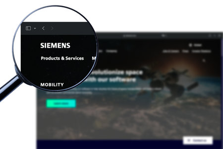 Los Angeles, California, USA - 8 Martha 2023: Illustrative Editorial of Siemens India website...
