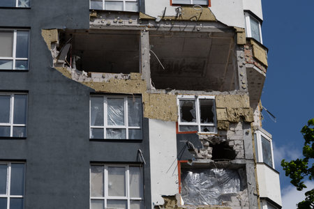 2022 Russias invasion of Ukraine war Irpin destroyed building destroyed city the consequences of a...