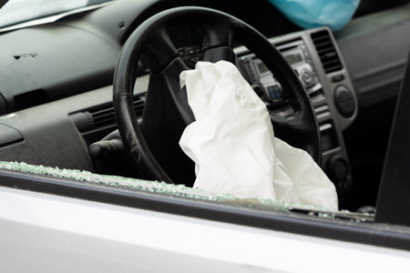 war in Ukraine. Car graveyard. Cars of civilians were shot. Russia's war against Ukraine. Exploded car. Cars damaged after shelling. irpin bucha. war crimesの写真素材