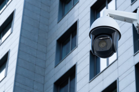 CCTV with Blurring Building construction background