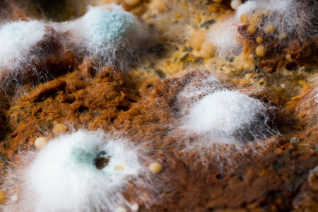 Mold. Nice mold. Mold spores, macro. Mold light, yellow, transparentの写真素材