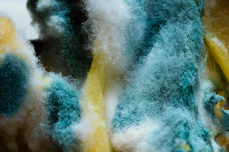 Texture of mold on pita bread. close-upの写真素材