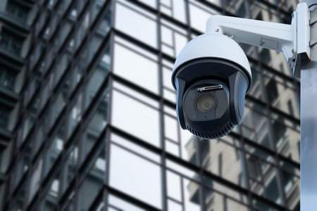 Security CCTV camera in office building.