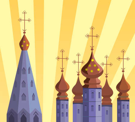 orthodox church in the technique of vector graphicsのイラスト素材