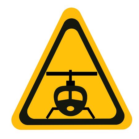 Helicopter Landing Area Sign Isolated On White Background. Triangle Warning Symbol Simple, Flat Vector, Icon You Can Use Your Website Design, Mobile App Or Industrial Design. Vector illustrationのイラスト素材