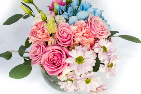 Colorful bouquet, decoration for wedding, on white backgroundの写真素材